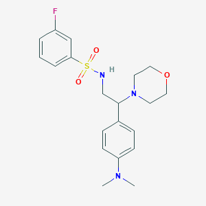molecular formula C20H26FN3O3S B2750853 N-{2-[4-(dimethylamino)phenyl]-2-(morpholin-4-yl)ethyl}-3-fluorobenzene-1-sulfonamide CAS No. 946244-57-1