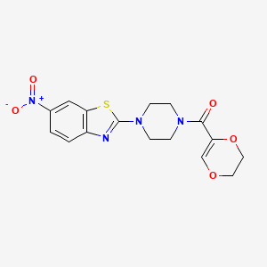 (5,6-Dihydro-1,4-dioxin-2-yl)(4-(6-nitrobenzo[d]thiazol-2-yl)piperazin-1-yl)methanone