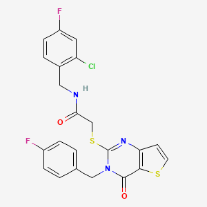 N-[(2-chloro-4-fluorophenyl)methyl]-2-({3-[(4-fluorophenyl)methyl]-4-oxo-3H,4H-thieno[3,2-d]pyrimidin-2-yl}sulfanyl)acetamide
