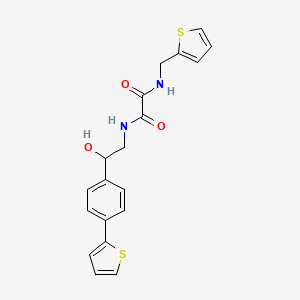 molecular formula C19H18N2O3S2 B2750870 N'-{2-hydroxy-2-[4-(thiophen-2-yl)phenyl]ethyl}-N-[(thiophen-2-yl)methyl]ethanediamide CAS No. 2380179-66-6