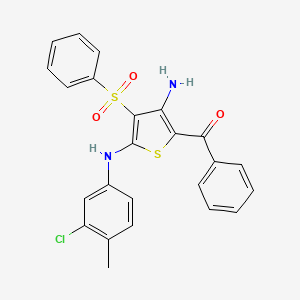 [3-Amino-4-(benzenesulfonyl)-5-(3-chloro-4-methylanilino)thiophen-2-yl]-phenylmethanone