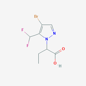 2-[4-Bromo-5-(difluoromethyl)pyrazol-1-yl]butanoic acid