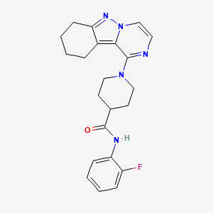 N-(2-Fluorophenyl)-1-(7,8,9,10-tetrahydropyrazino[1,2-b]indazol-1-yl)piperidine-4-carboxamide