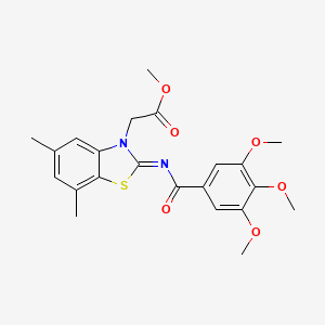 (Z)-methyl 2-(5,7-dimethyl-2-((3,4,5-trimethoxybenzoyl)imino)benzo[d]thiazol-3(2H)-yl)acetate