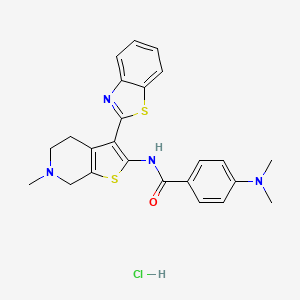 N-(3-(benzo[d]thiazol-2-yl)-6-methyl-4,5,6,7-tetrahydrothieno[2,3-c]pyridin-2-yl)-4-(dimethylamino)benzamide hydrochloride