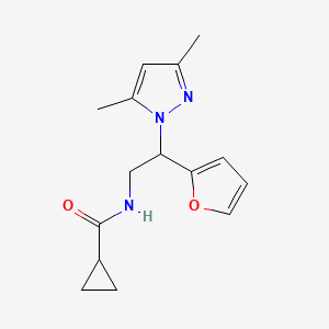 N-(2-(3,5-dimethyl-1H-pyrazol-1-yl)-2-(furan-2-yl)ethyl)cyclopropanecarboxamide