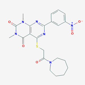 5-((2-(azepan-1-yl)-2-oxoethyl)thio)-1,3-dimethyl-7-(3-nitrophenyl)pyrimido[4,5-d]pyrimidine-2,4(1H,3H)-dione