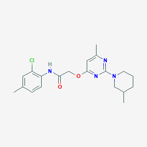 molecular formula C20H25ClN4O2 B2750913 N-(2-chloro-4-methylphenyl)-2-{[6-methyl-2-(3-methylpiperidin-1-yl)pyrimidin-4-yl]oxy}acetamide CAS No. 1226428-38-1