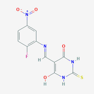 5-(((2-fluoro-5-nitrophenyl)amino)methylene)-2-thioxodihydropyrimidine-4,6(1H,5H)-dione