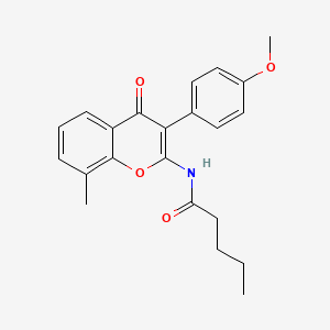 molecular formula C22H23NO4 B2750915 N-[3-(4-methoxyphenyl)-8-methyl-4-oxo-4H-chromen-2-yl]pentanamide CAS No. 883961-62-4
