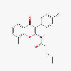N-[3-(4-methoxyphenyl)-8-methyl-4-oxo-4H-chromen-2-yl]pentanamide