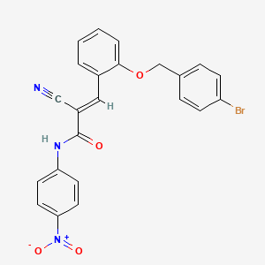 (E)-3-[2-[(4-bromophenyl)methoxy]phenyl]-2-cyano-N-(4-nitrophenyl)prop-2-enamide