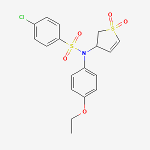 molecular formula C18H18ClNO5S2 B2750929 4-chloro-N-(1,1-dioxo-2,3-dihydro-1lambda6-thiophen-3-yl)-N-(4-ethoxyphenyl)benzene-1-sulfonamide CAS No. 831206-08-7