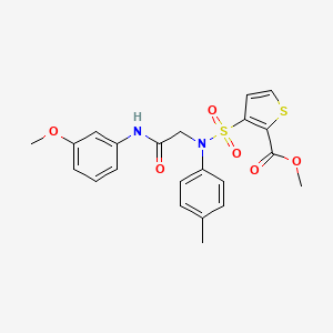molecular formula C22H22N2O6S2 B2750932 methyl 3-({[(3-methoxyphenyl)carbamoyl]methyl}(4-methylphenyl)sulfamoyl)thiophene-2-carboxylate CAS No. 895265-89-1