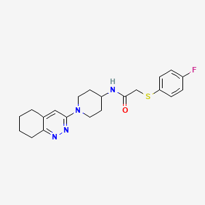molecular formula C21H25FN4OS B2750942 2-((4-fluorophenyl)thio)-N-(1-(5,6,7,8-tetrahydrocinnolin-3-yl)piperidin-4-yl)acetamide CAS No. 2034371-88-3