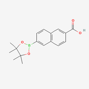 molecular formula C17H19BO4 B2750949 6-(Tetramethyl-1,3,2-dioxaborolan-2-yl)naphthalene-2-carboxylic acid CAS No. 1426082-97-4