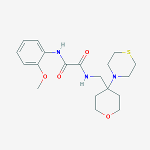 molecular formula C19H27N3O4S B2750952 N'-(2-methoxyphenyl)-N-{[4-(thiomorpholin-4-yl)oxan-4-yl]methyl}ethanediamide CAS No. 2415503-48-7
