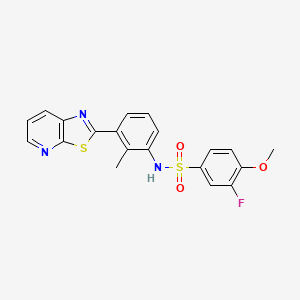 molecular formula C20H16FN3O3S2 B2750962 3-fluoro-4-methoxy-N-(2-methyl-3-(thiazolo[5,4-b]pyridin-2-yl)phenyl)benzenesulfonamide CAS No. 896679-43-9