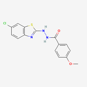 molecular formula C15H12ClN3O2S B2750963 N'-(6-chloro-1,3-benzothiazol-2-yl)-4-methoxybenzohydrazide CAS No. 851980-14-8