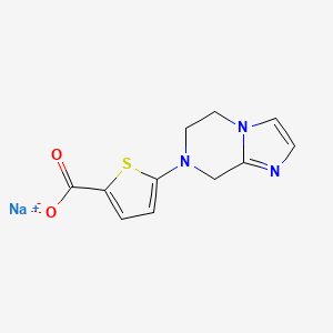 molecular formula C11H10N3NaO2S B2750973 sodium 5-{5H,6H,7H,8H-imidazo[1,2-a]pyrazin-7-yl}thiophene-2-carboxylate CAS No. 1909337-86-5