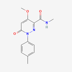 molecular formula C14H15N3O3 B2750974 4-methoxy-N-methyl-1-(4-methylphenyl)-6-oxopyridazine-3-carboxamide CAS No. 921517-50-2