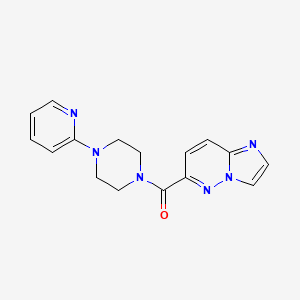 molecular formula C16H16N6O B2750979 1-{Imidazo[1,2-b]pyridazine-6-carbonyl}-4-(pyridin-2-yl)piperazine CAS No. 2415499-58-8