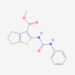 molecular formula C16H16N2O3S B275098 METHYL 2-[(ANILINOCARBONYL)AMINO]-5,6-DIHYDRO-4H-CYCLOPENTA[B]THIOPHENE-3-CARBOXYLATE 