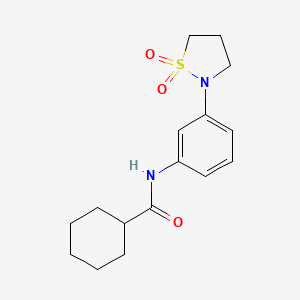 molecular formula C16H22N2O3S B2750984 N-(3-(1,1-dioxidoisothiazolidin-2-yl)phenyl)cyclohexanecarboxamide CAS No. 941932-45-2