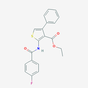 molecular formula C20H16FNO3S B275101 ETHYL 2-(4-FLUOROBENZAMIDO)-4-PHENYLTHIOPHENE-3-CARBOXYLATE 