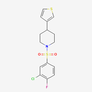 1-((3-Chloro-4-fluorophenyl)sulfonyl)-4-(thiophen-3-yl)piperidine