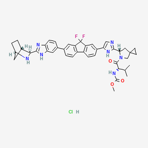 B2751024 Methyl ((S)-1-((S)-6-(5-(7-(2-((1R,3S,4S)-2-azabicyclo[2.2.1]heptan-3-yl)-1H-benzo[d]iMidazol-6-yl)-9,9-difluoro-9H-fluoren-2-yl)-1H-iMidazol-2-yl)-5-azaspiro[2.4]heptan-5-yl)-3-Methyl-1-oxobutan-2-yl)carbaMate (hydrochloride) CAS No. 2004675-26-5