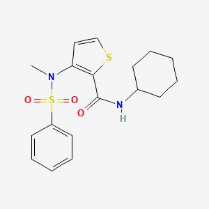 molecular formula C18H22N2O3S2 B2751025 N-cyclohexyl-3-(N-methylbenzenesulfonamido)thiophene-2-carboxamide CAS No. 1226437-31-5