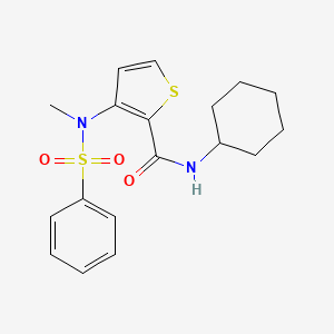 molecular formula C18H22N2O3S2 B2751025 N-cyclohexyl-3-(N-methylphenylsulfonamido)thiophene-2-carboxamide CAS No. 1226437-31-5