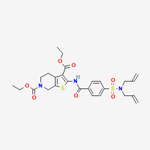 molecular formula C26H31N3O7S2 B2751033 diethyl 2-(4-(N,N-diallylsulfamoyl)benzamido)-4,5-dihydrothieno[2,3-c]pyridine-3,6(7H)-dicarboxylate CAS No. 449781-62-8