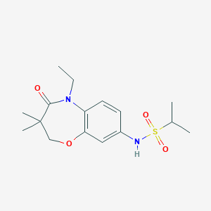 molecular formula C16H24N2O4S B2751034 N-(5-ethyl-3,3-dimethyl-4-oxo-2,3,4,5-tetrahydro-1,5-benzoxazepin-8-yl)propane-2-sulfonamide CAS No. 922097-90-3