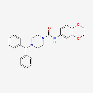molecular formula C26H27N3O3 B2751035 N-(2,3-dihydro-1,4-benzodioxin-6-yl)-4-(diphenylmethyl)piperazine-1-carboxamide CAS No. 865659-76-3