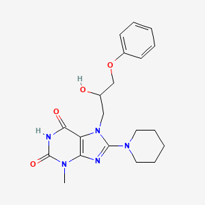 molecular formula C20H25N5O4 B2751042 7-(2-hydroxy-3-phenoxypropyl)-3-methyl-8-(piperidin-1-yl)-1H-purine-2,6(3H,7H)-dione CAS No. 102838-04-0