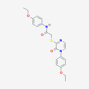 molecular formula C22H23N3O4S B2751043 N-(4-ethoxyphenyl)-2-((4-(4-ethoxyphenyl)-3-oxo-3,4-dihydropyrazin-2-yl)thio)acetamide CAS No. 900007-23-0