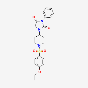 molecular formula C22H25N3O5S B2751044 1-(1-((4-Ethoxyphenyl)sulfonyl)piperidin-4-yl)-3-phenylimidazolidine-2,4-dione CAS No. 2034605-06-4