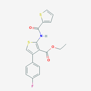 molecular formula C18H14FNO3S2 B275105 ethyl 4-(4-fluorophenyl)-2-[(2-thienylcarbonyl)amino]-3-thiophenecarboxylate 
