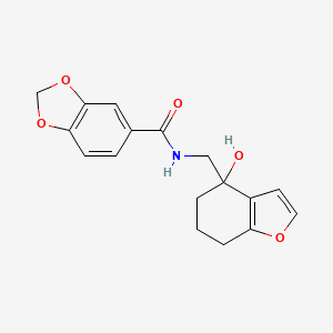 molecular formula C17H17NO5 B2751060 N-((4-hydroxy-4,5,6,7-tetrahydrobenzofuran-4-yl)methyl)benzo[d][1,3]dioxole-5-carboxamide CAS No. 2310142-03-9