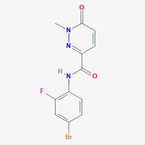 molecular formula C12H9BrFN3O2 B2751088 N-(4-bromo-2-fluorophenyl)-1-methyl-6-oxo-1,6-dihydropyridazine-3-carboxamide CAS No. 1049524-59-5