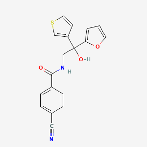 4-cyano-N-(2-(furan-2-yl)-2-hydroxy-2-(thiophen-3-yl)ethyl)benzamide