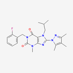 1-(2-fluorobenzyl)-7-isobutyl-3-methyl-8-(3,4,5-trimethyl-1H-pyrazol-1-yl)-1H-purine-2,6(3H,7H)-dione