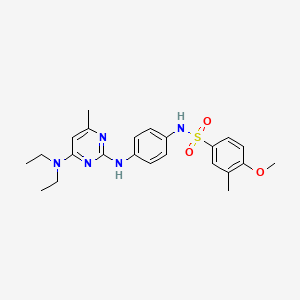 molecular formula C23H29N5O3S B2751102 N-(4-{[4-(diethylamino)-6-methylpyrimidin-2-yl]amino}phenyl)-4-methoxy-3-methylbenzene-1-sulfonamide CAS No. 923166-57-8