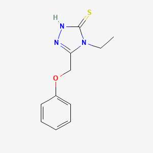 molecular formula C11H13N3OS B2751104 4-ethyl-5-(phenoxymethyl)-4H-1,2,4-triazole-3-thiol CAS No. 305337-09-1