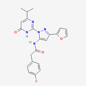 2-(4-fluorophenyl)-N-(3-(furan-2-yl)-1-(4-isopropyl-6-oxo-1,6-dihydropyrimidin-2-yl)-1H-pyrazol-5-yl)acetamide