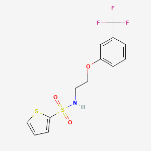 molecular formula C13H12F3NO3S2 B2751113 N-(2-(3-(trifluoromethyl)phenoxy)ethyl)thiophene-2-sulfonamide CAS No. 1105222-09-0