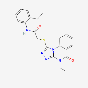 molecular formula C22H23N5O2S B2751119 N-(2-ethylphenyl)-2-((5-oxo-4-propyl-4,5-dihydro-[1,2,4]triazolo[4,3-a]quinazolin-1-yl)thio)acetamide CAS No. 1110979-26-4