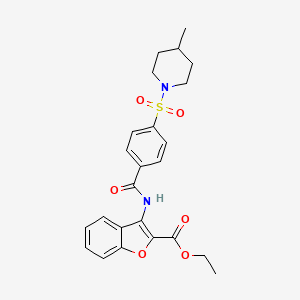 Ethyl 3-(4-((4-methylpiperidin-1-yl)sulfonyl)benzamido)benzofuran-2-carboxylate